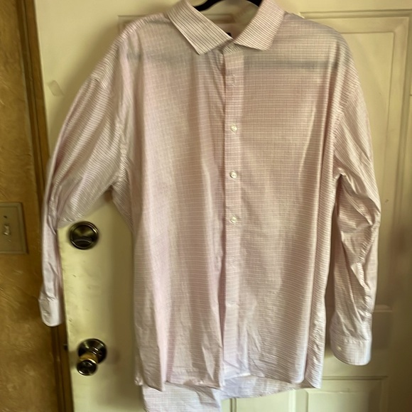 Long sleeve Joe Joseph Abboud shirt.Slim fit, 19 Rust color checker pattern. - Picture 1 of 4